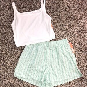 Colsie Lounge Set Striped Shorts Ribbed Tank Size XS/S | NWT